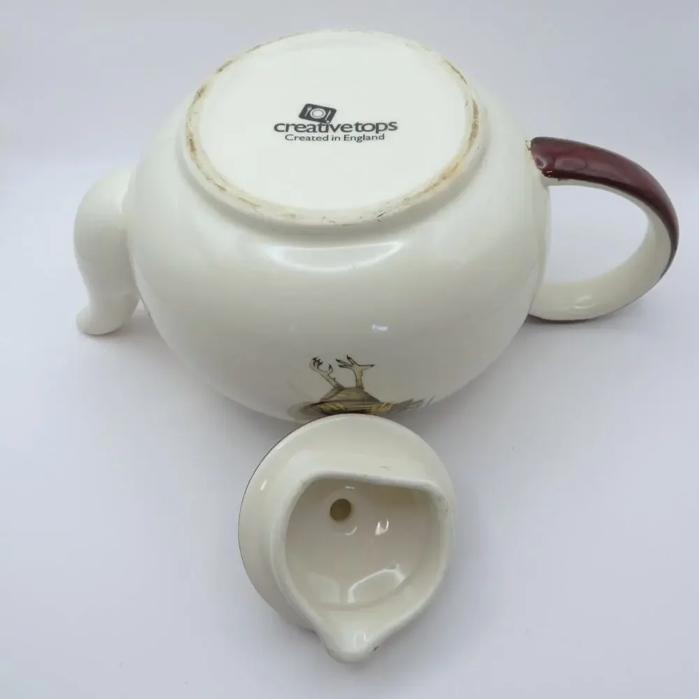 Creative Tops Old Farm House Rooster Chicken Ceramic Teapot Country Kitchen Lid